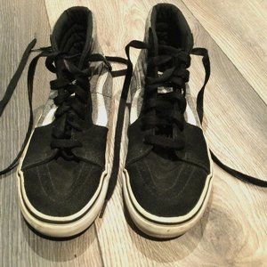 Black and Gray High-Top Vans